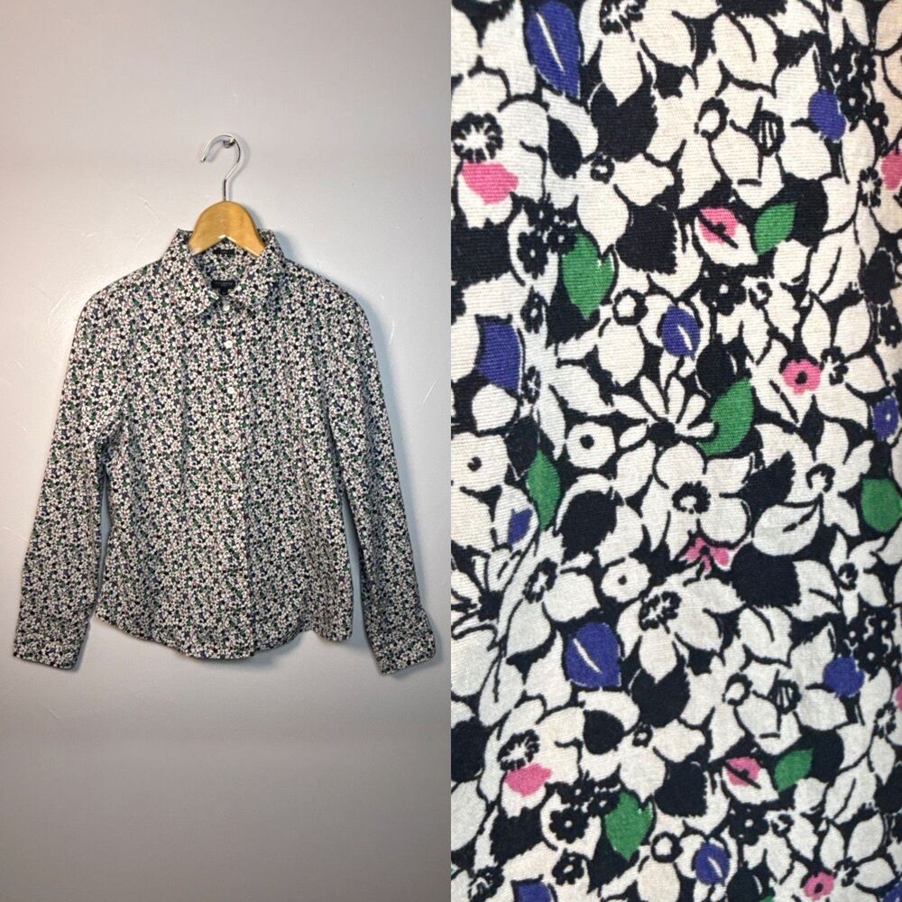 Talbots Top Long Sleeve Ditsy Floral Size 16P Colorful Work Office